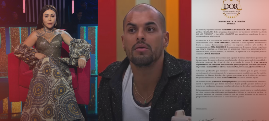 Yina Calderón se doblega ante Josh Martínez y lanza inesperada súplica de perdón.