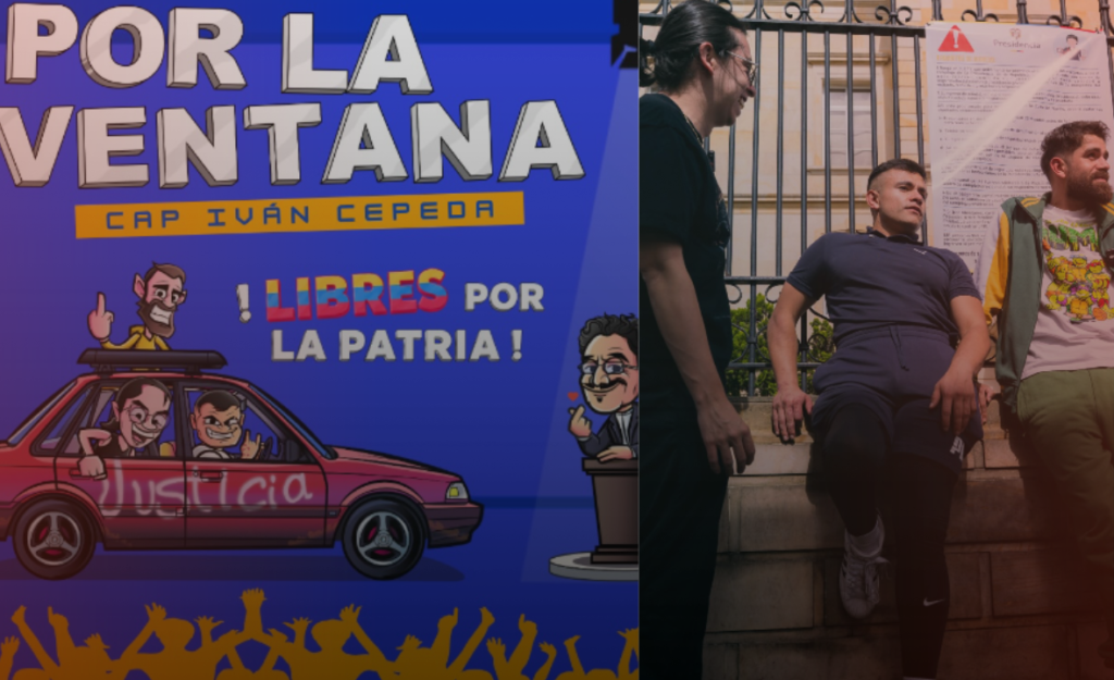 por la ventana