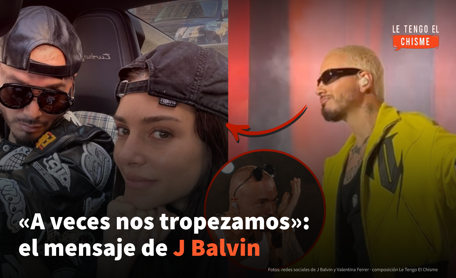 «A veces nos tropezamos»: el mensaje de J Balvin en pleno concierto, días después de su separación de Valentina Ferrer 1 J Balvin con Valentina Ferrer y en el escenario durante un concierto, fotos publicadas en sus redes sociales