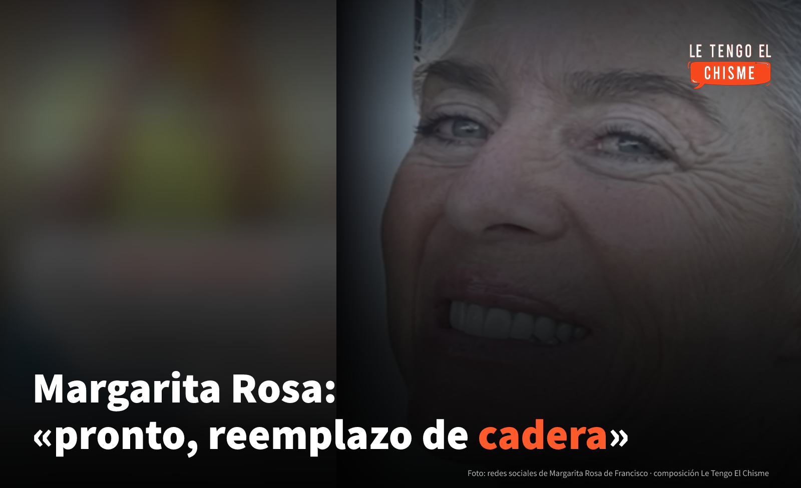 «Pronto, reemplazo de cadera»: Margarita Rosa de Francisco confirmó que se acerca su cirugía 1 Margarita Rosa de Francisco sonriente, en una foto publicada en sus redes sociales