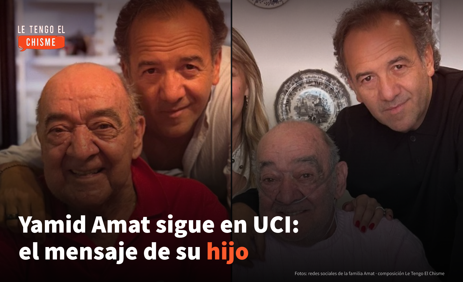 El periodista Yamid Amat con su hijo, Yamid Amat Serna, en fotos familiares publicadas en redes sociales