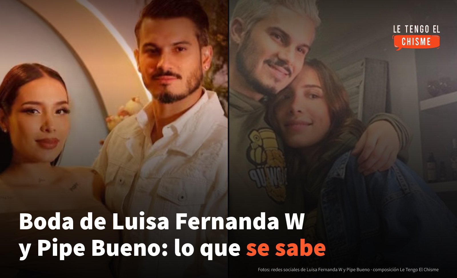 «Me caso, si Dios quiere, en Bogotá»: lo que se sabe de la boda de Luisa Fernanda W y Pipe Bueno, su fecha reportada, el lugar y los invitados 1 Luisa Fernanda W y Pipe Bueno en fotos de redes sociales