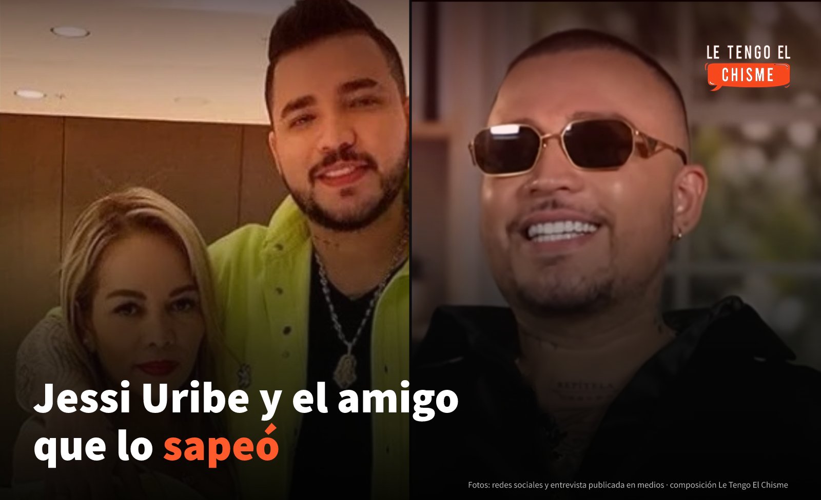 Jessi Uribe en una foto de redes sociales y durante una entrevista