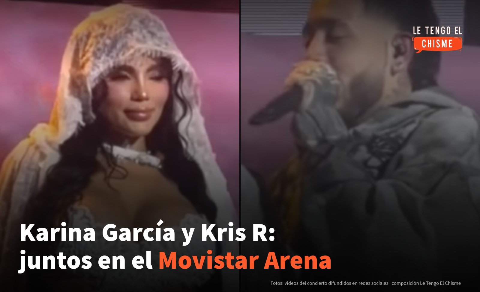 Kris R se arrodilló y le besó la barriga a Karina García en el Movistar Arena tras los rumores de ruptura