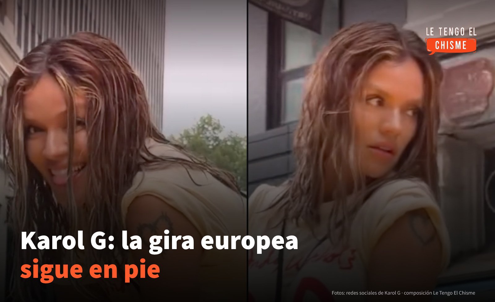 Karol G en dos fotografías de sus redes sociales