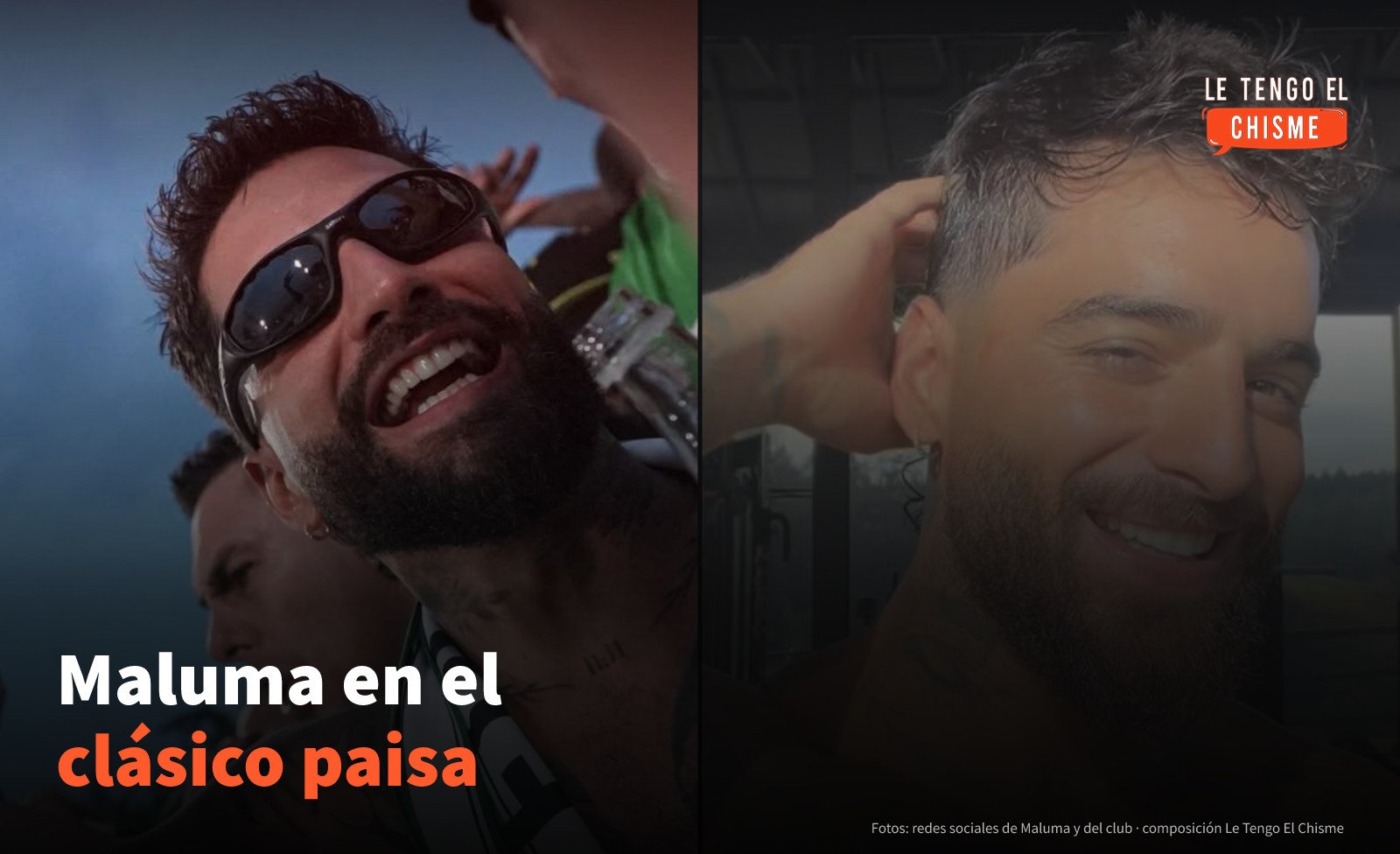 Maluma vio el clásico paisa desde la tribuna popular y terminó en el camerino de Nacional