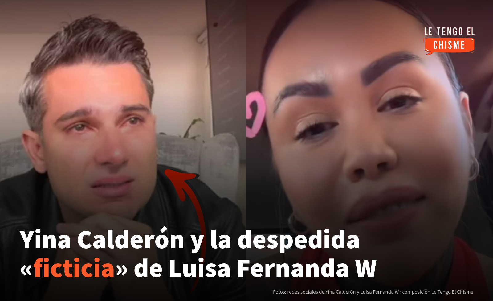 Yina Calderón durante su transmisión en vivo y una imagen de la despedida de soltera de Luisa Fernanda W